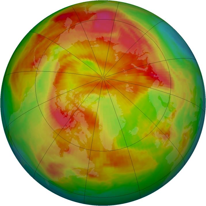 Arctic ozone map for 28 April 1988